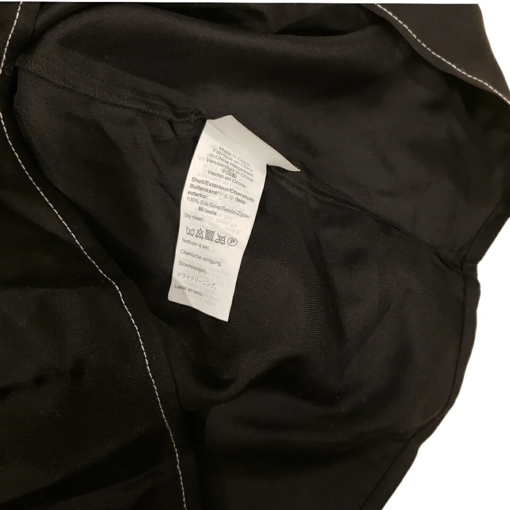 NWT J. Crew Collection XS Silk Twill Black Sleeveless Top with Fixed White Bow